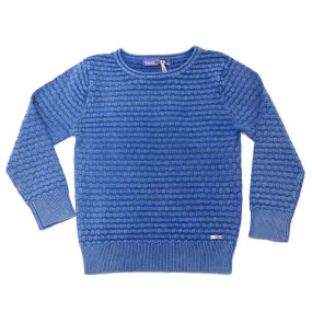 0616AD maglione bimbo BOY GAUDI' cotton blue garment dyed sweater kids