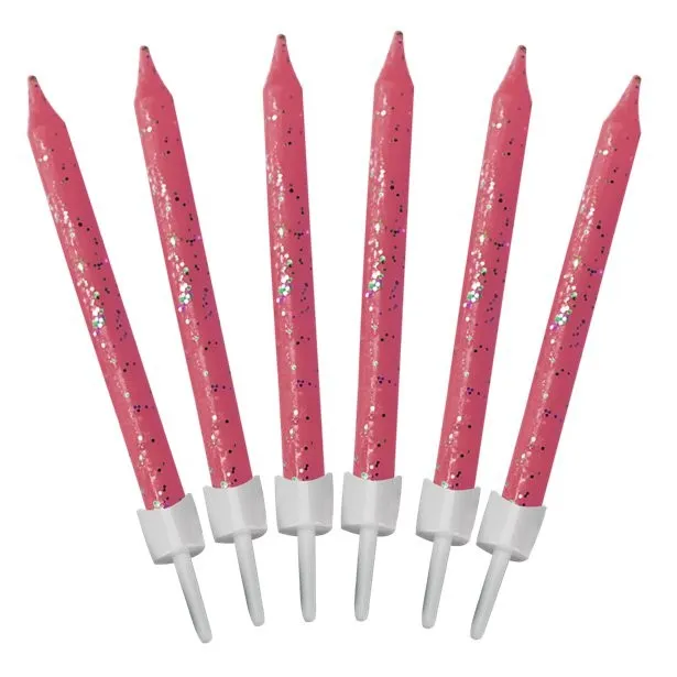 12 candeline rosa 6 cm