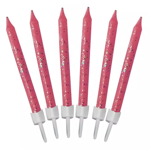 12 candeline rosa 6 cm