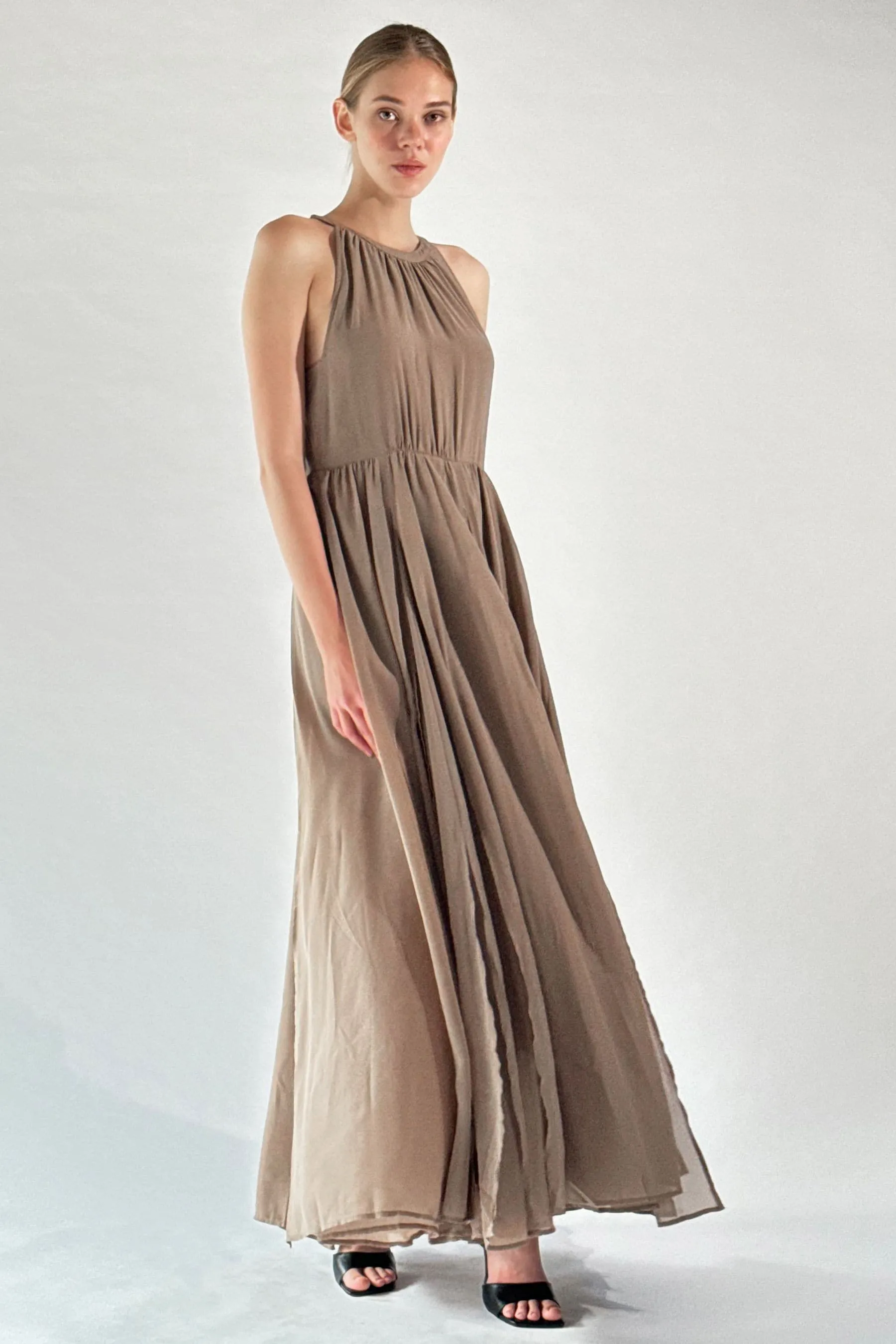 Abito maxi Religion Dusk con scollo all'americana collo Religion Dusk con scollo all'americana con gonna a ruota