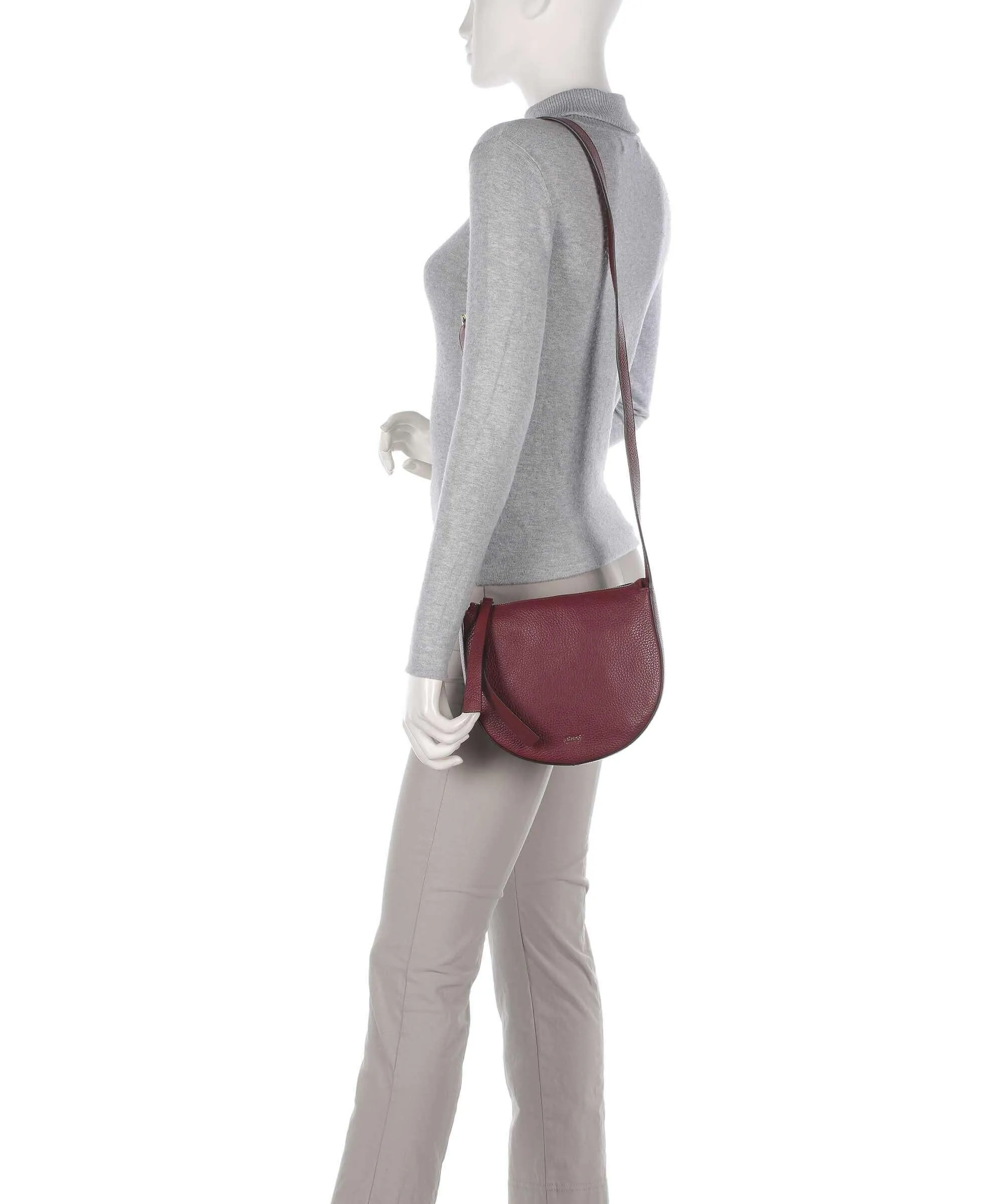  Abro Adria Lulu Borsa a tracolla pelle di vacchetta grana rosso bordò  