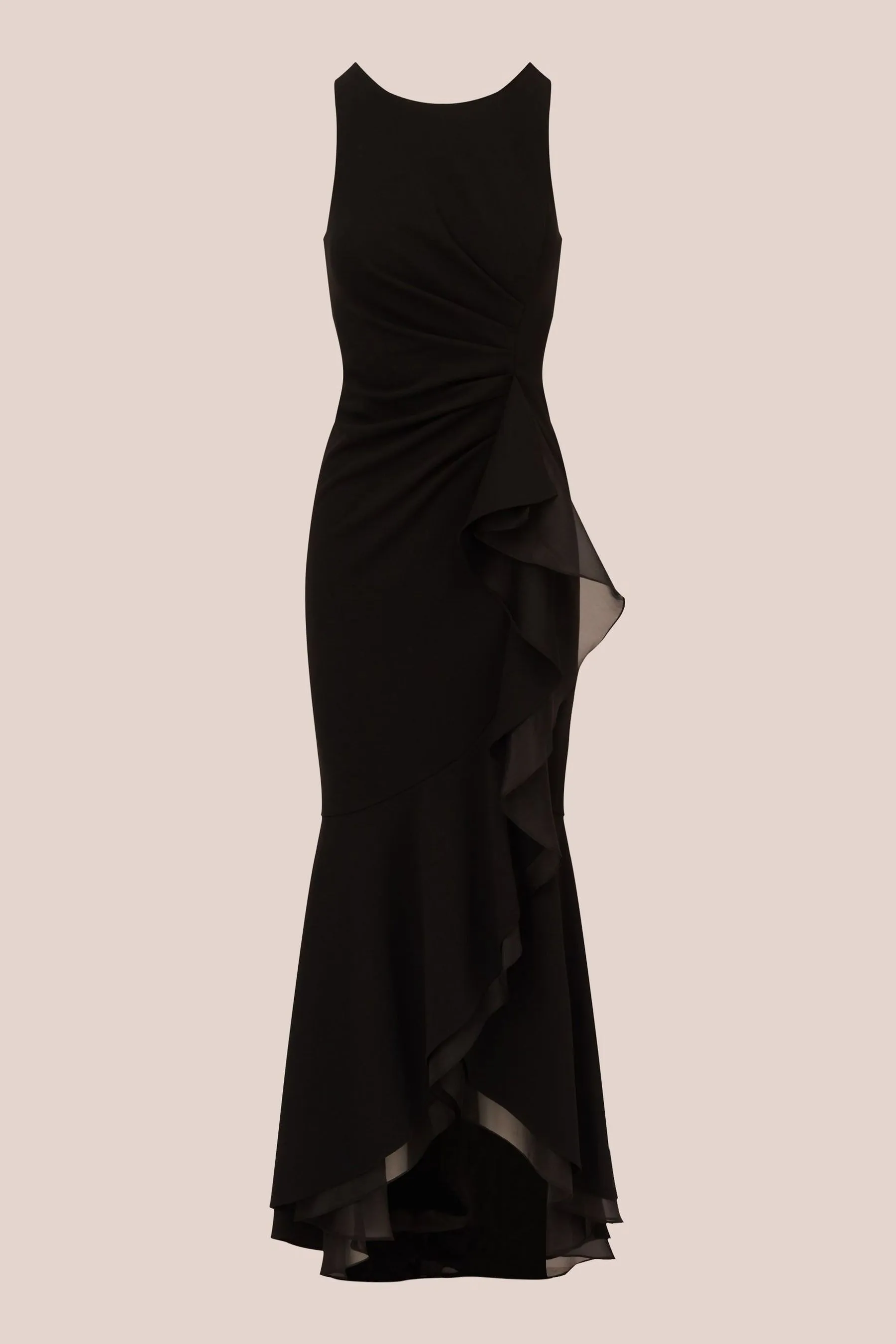 Adrianna Papell Ruches - con scollo all'americana Nero in crêpe - Vestaglia