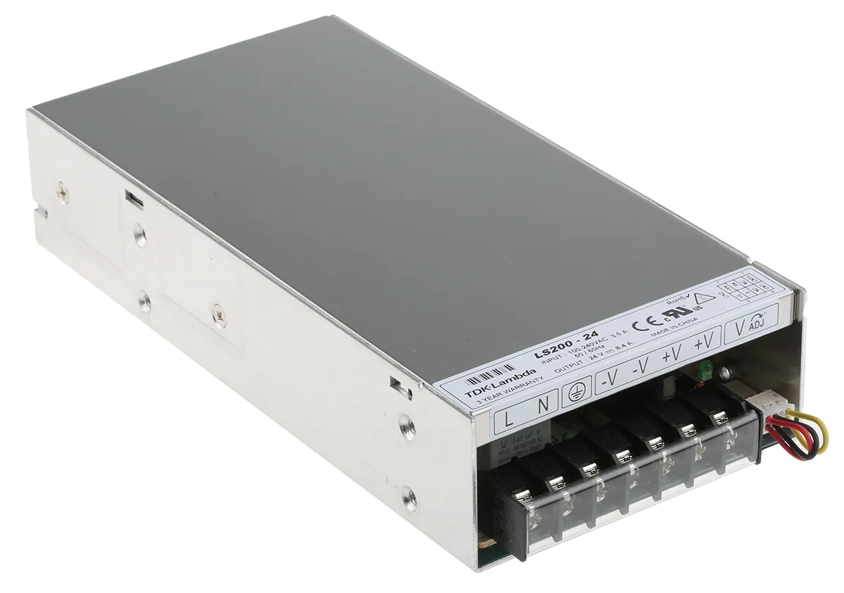 Alimentatore switching TDK-Lambda LS200-24, 200W, ingresso 120 → 373 V dc, 85 → 264 V ac, uscita 24V cc,