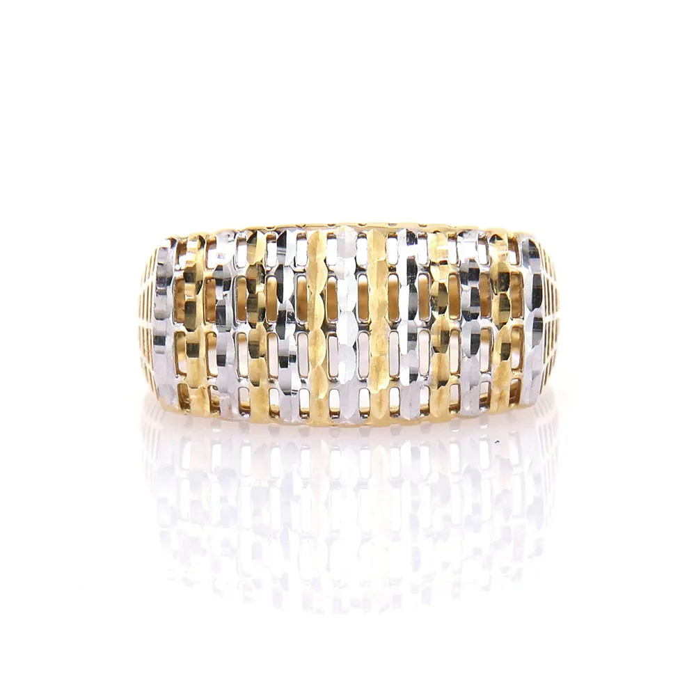 Anello Donna in Oro Giallo e Bianco Diamantato