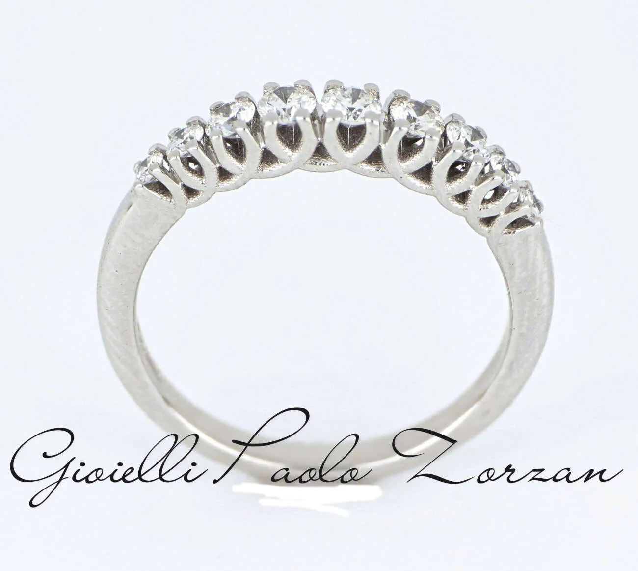 Anello Polello riviere in oro bianco e diamanti G3258B1