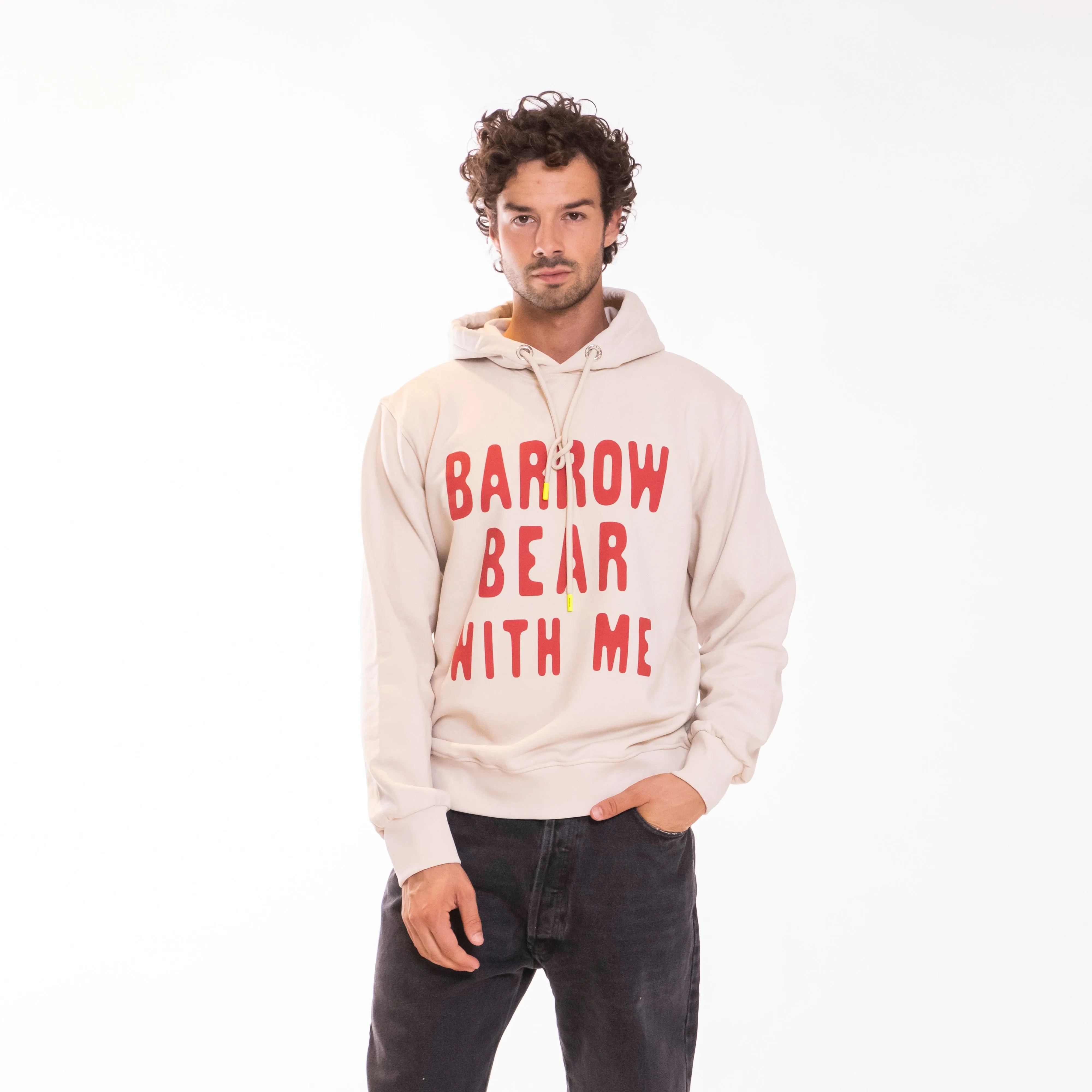 BARROW HOODIE LETTERING BEAR TURTLEDOVE