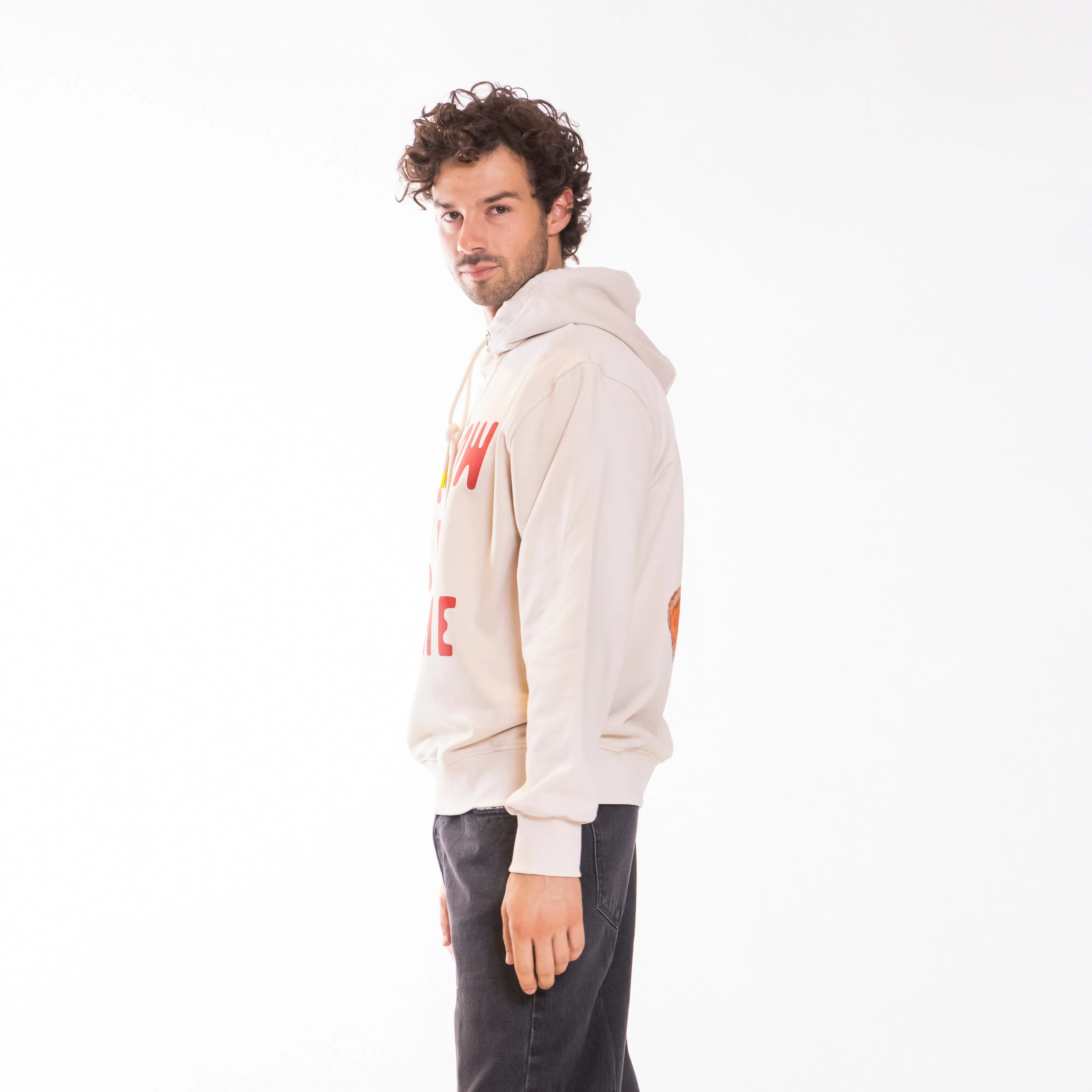BARROW HOODIE LETTERING BEAR TURTLEDOVE