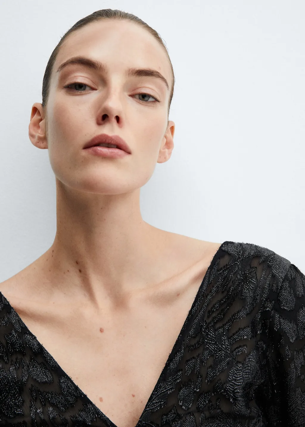 Blusa jacquard lurex