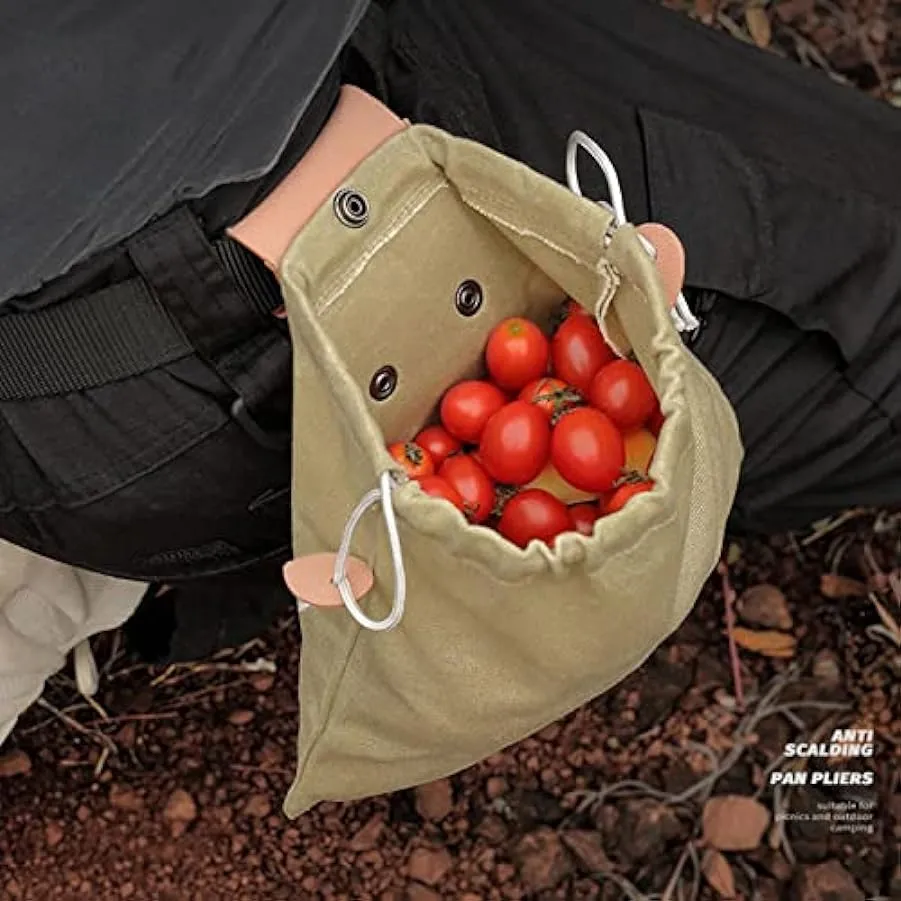 Borsa da Raccolta Canvas Bushcraft Bag Borsa portautensili pieghevole ,Borsa da raccolta della frutta in vita-appeso 248565293