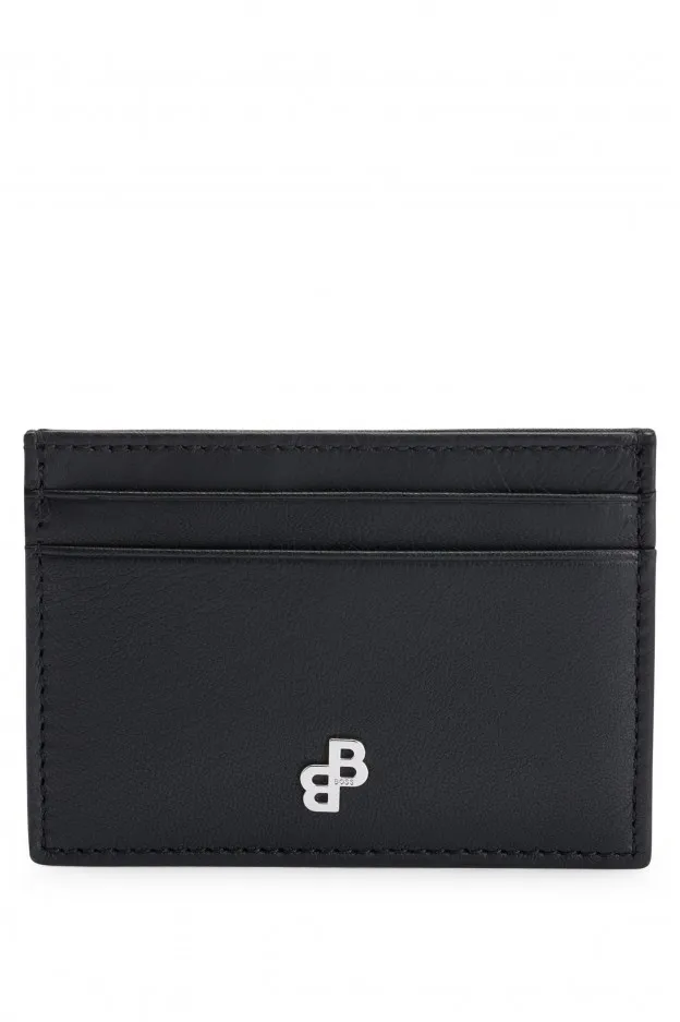   Boss - Hugo Boss     Boss - Hugo Boss Portatessere In Pelle Opaca Con Dettaglio In Metallo Con Monogramma    