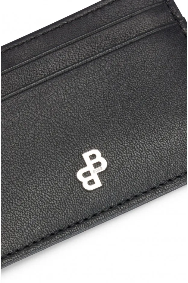   Boss - Hugo Boss     Boss - Hugo Boss Portatessere In Pelle Opaca Con Dettaglio In Metallo Con Monogramma    