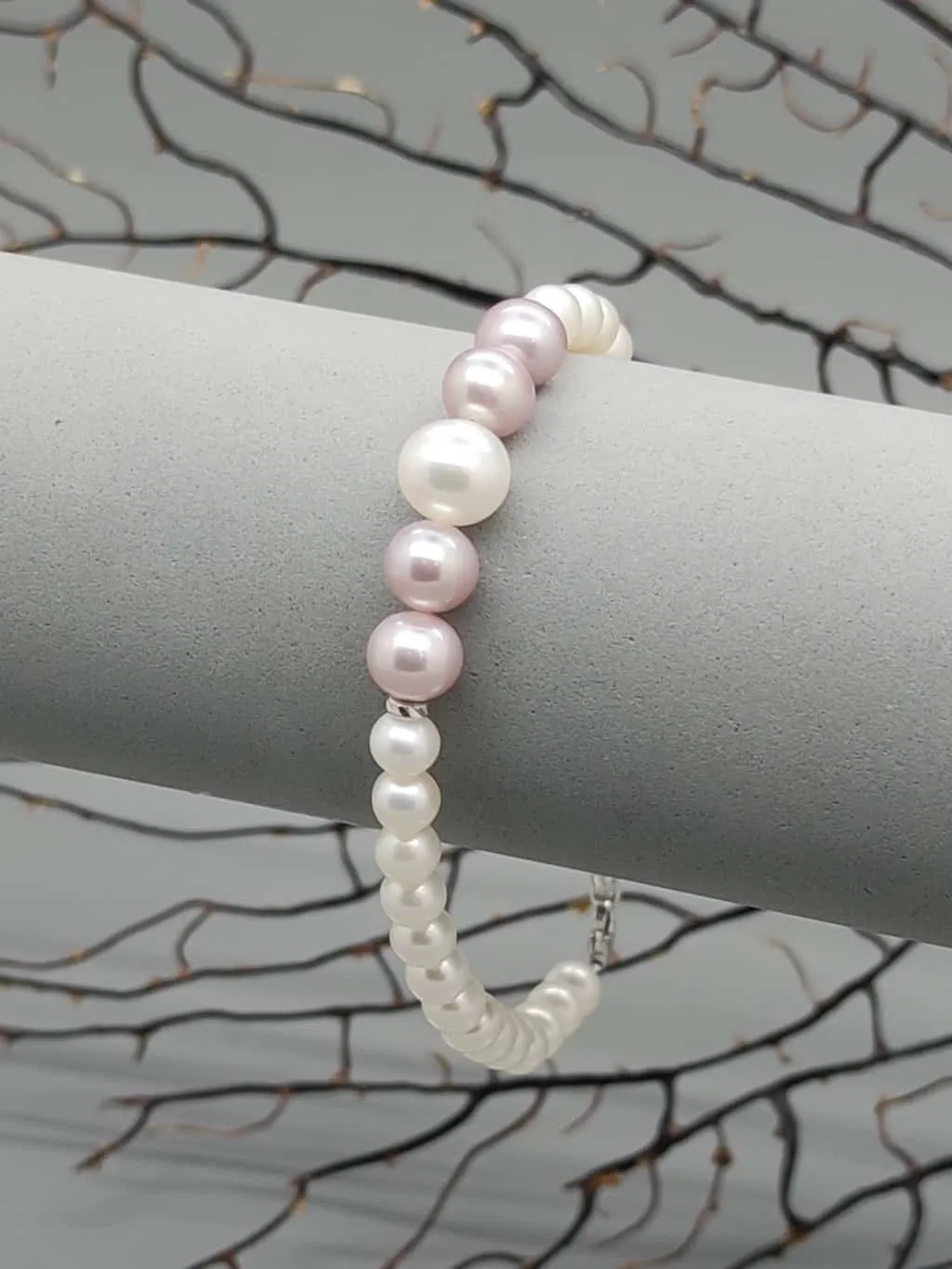 Bracciale di perle d’acqua dolce in oro bianco