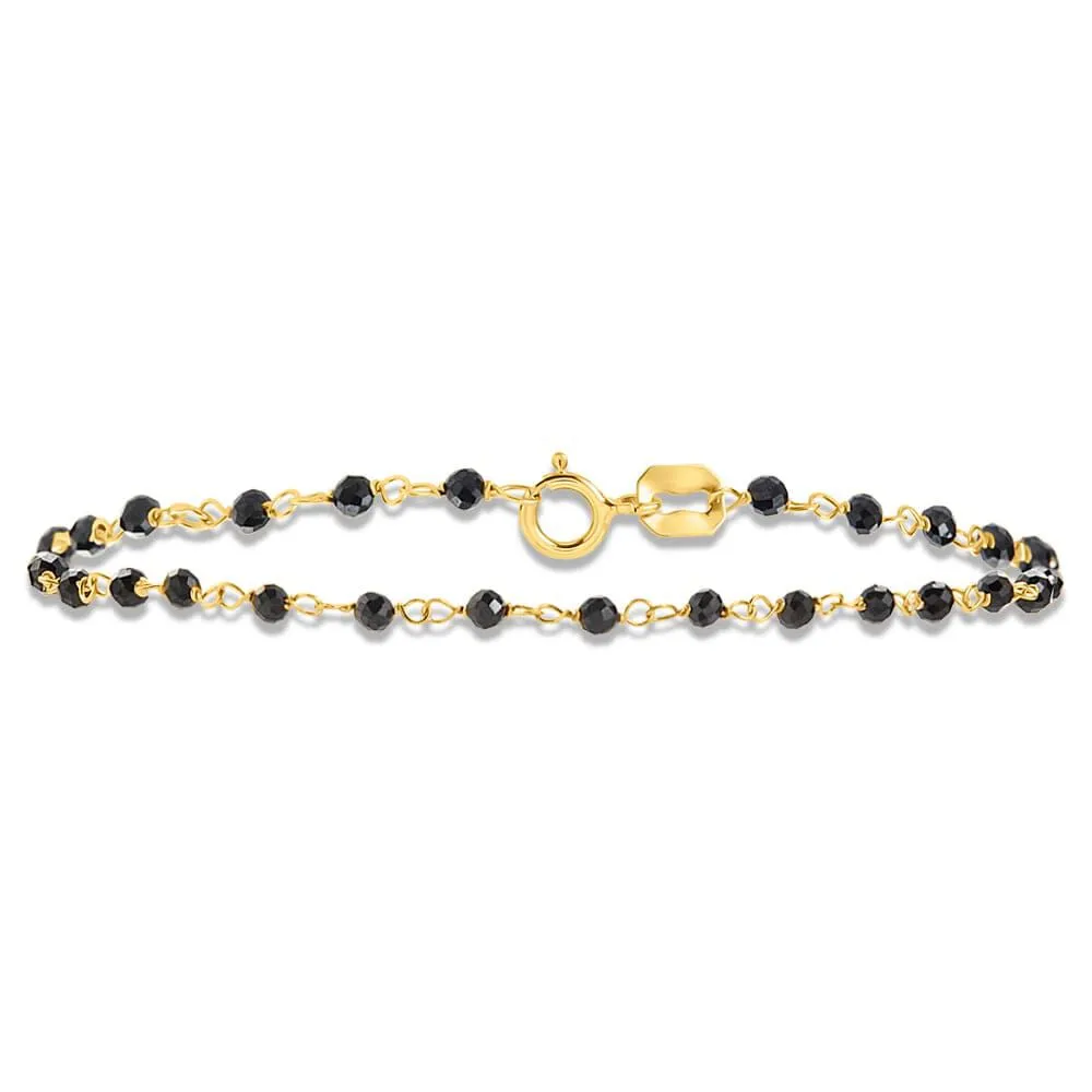 Bracciale Holy Oro Giallo 375/1000 Spinello Nero 16 + 2 cm 1425366