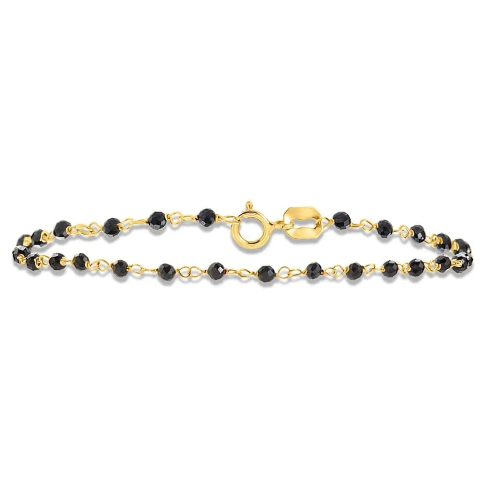 Bracciale Holy Oro Giallo 375/1000 Spinello Nero 16 + 2 cm 1425366