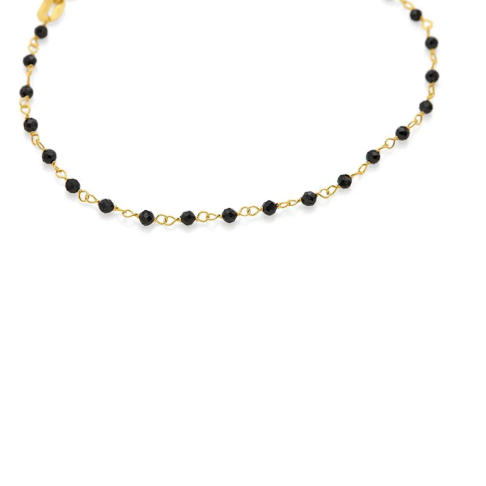 Bracciale Holy Oro Giallo 375/1000 Spinello Nero 16 + 2 cm 1425366