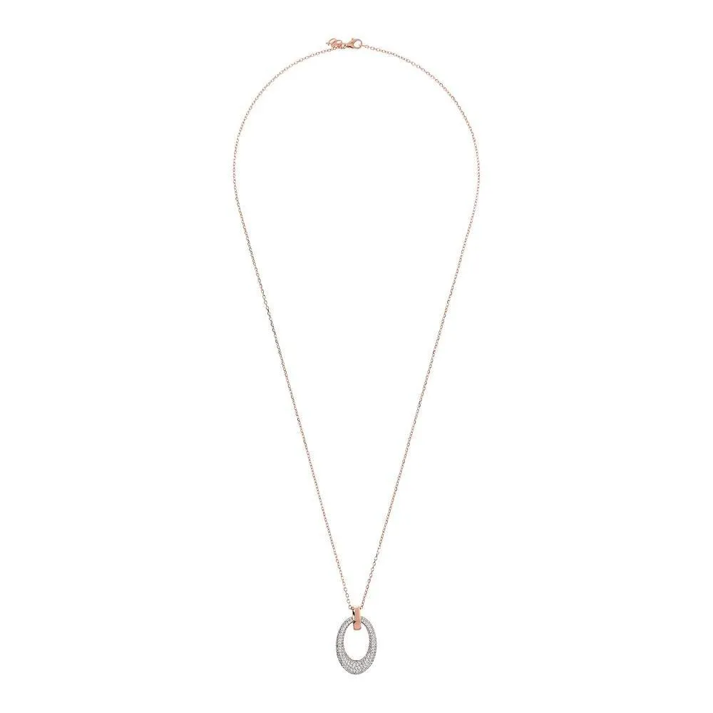 Bronzallure collana ovale pendente pavè
