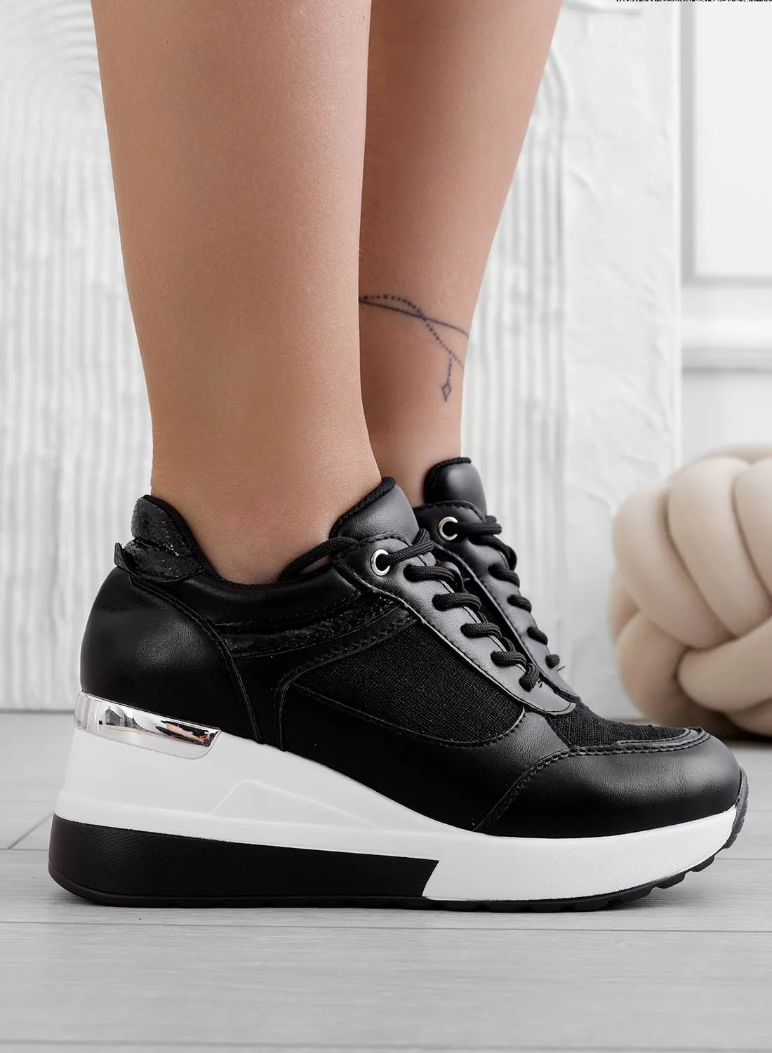 CAIRO - Sneakers nere con inserti in tessuto glitter