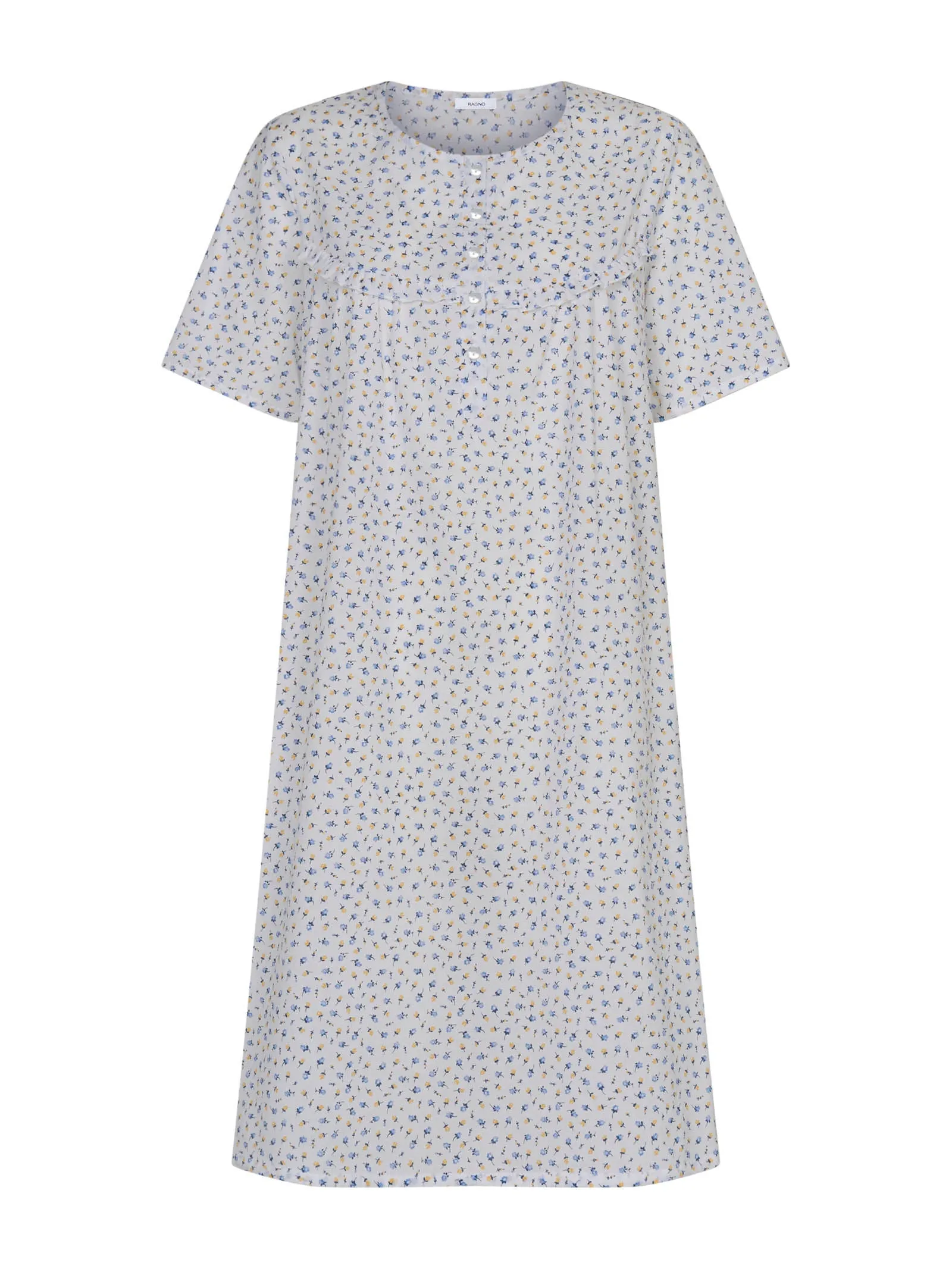 Camicia da notte a serafino in Mussola di cotone  - Fant.Bianco