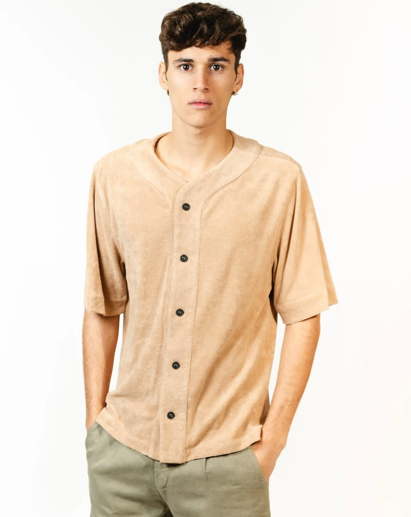 CAMICIA MANICHE CORTE SABBIA