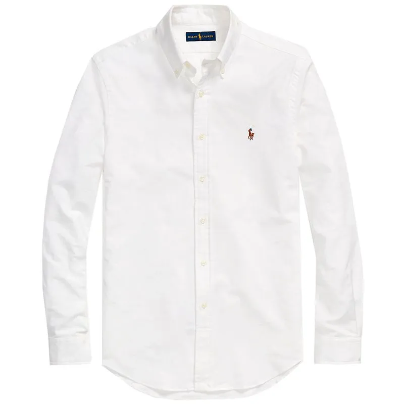 Camicia Oxford Slim Fit bianca con pony 