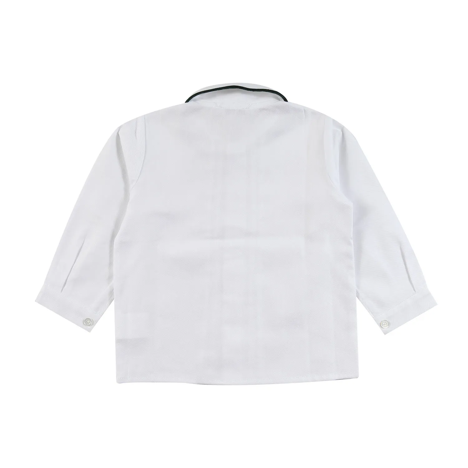 Camicia Piquet Colibri Bianca Con Pois Verdi Bimbo