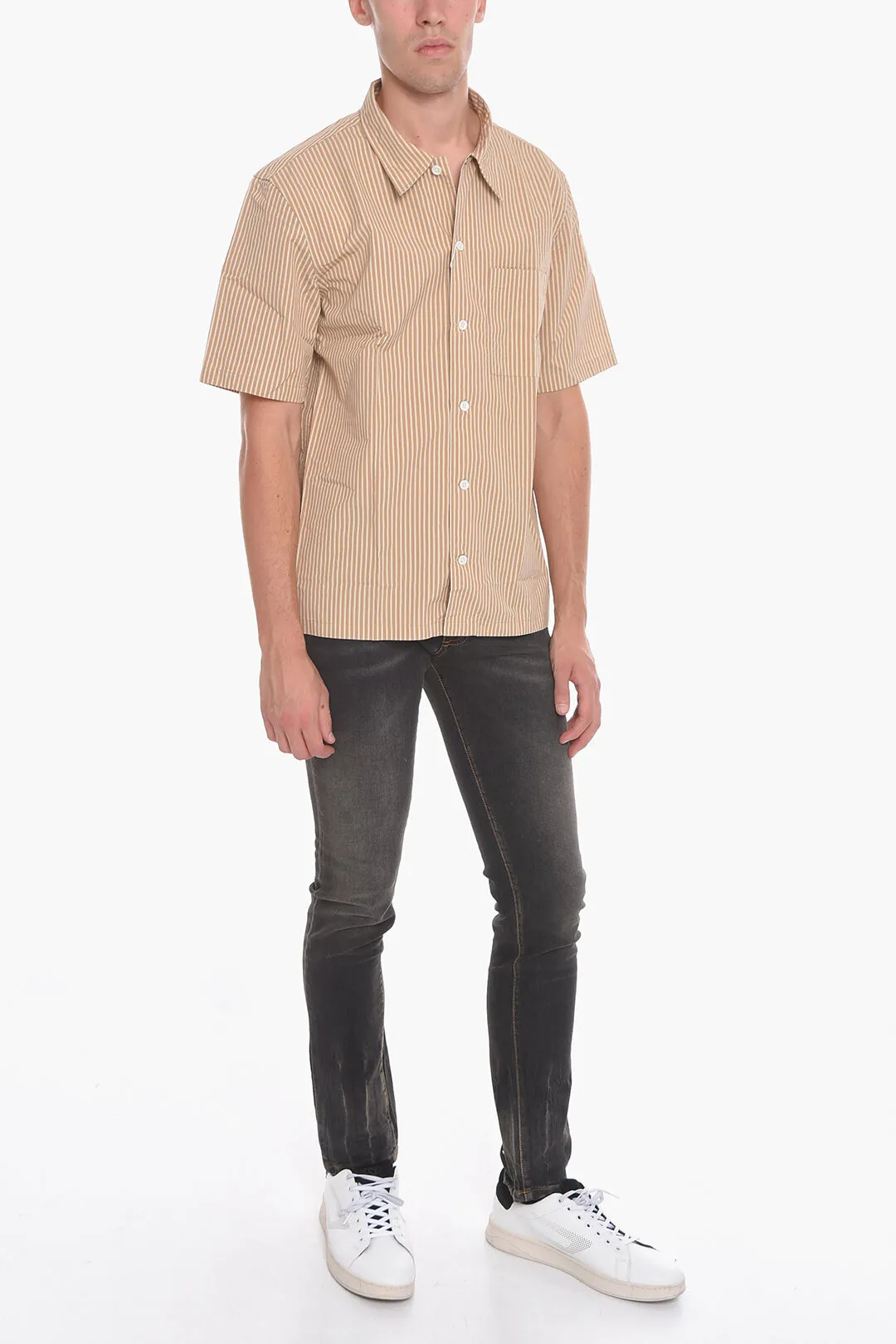 Camicia SPACEY a Righe a Manica Corta con Taschino