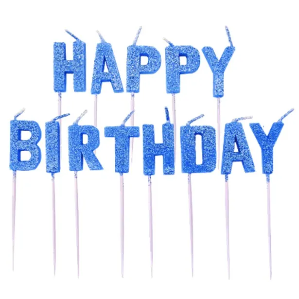Candeline happy birthday blu