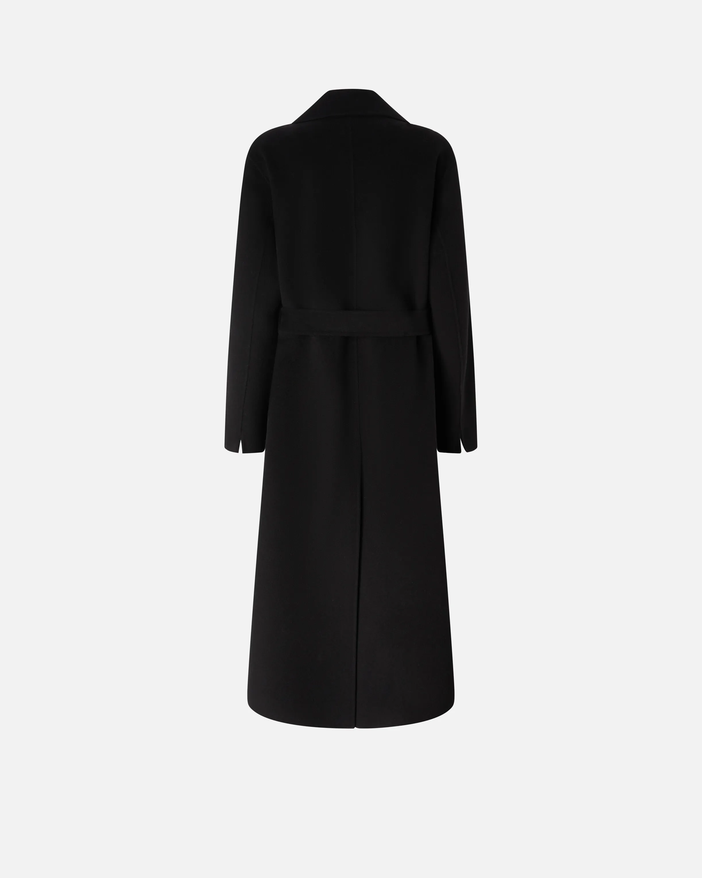  Cappotto lungo con cintura in panno doppio    