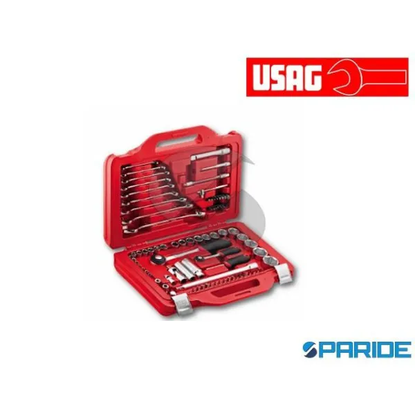 CASSETTA 601 1\4-1\2 J82 CON ASSORTIMENTO BUSSOLE ESAGONALI E CHIAVI COMBINATE USAG