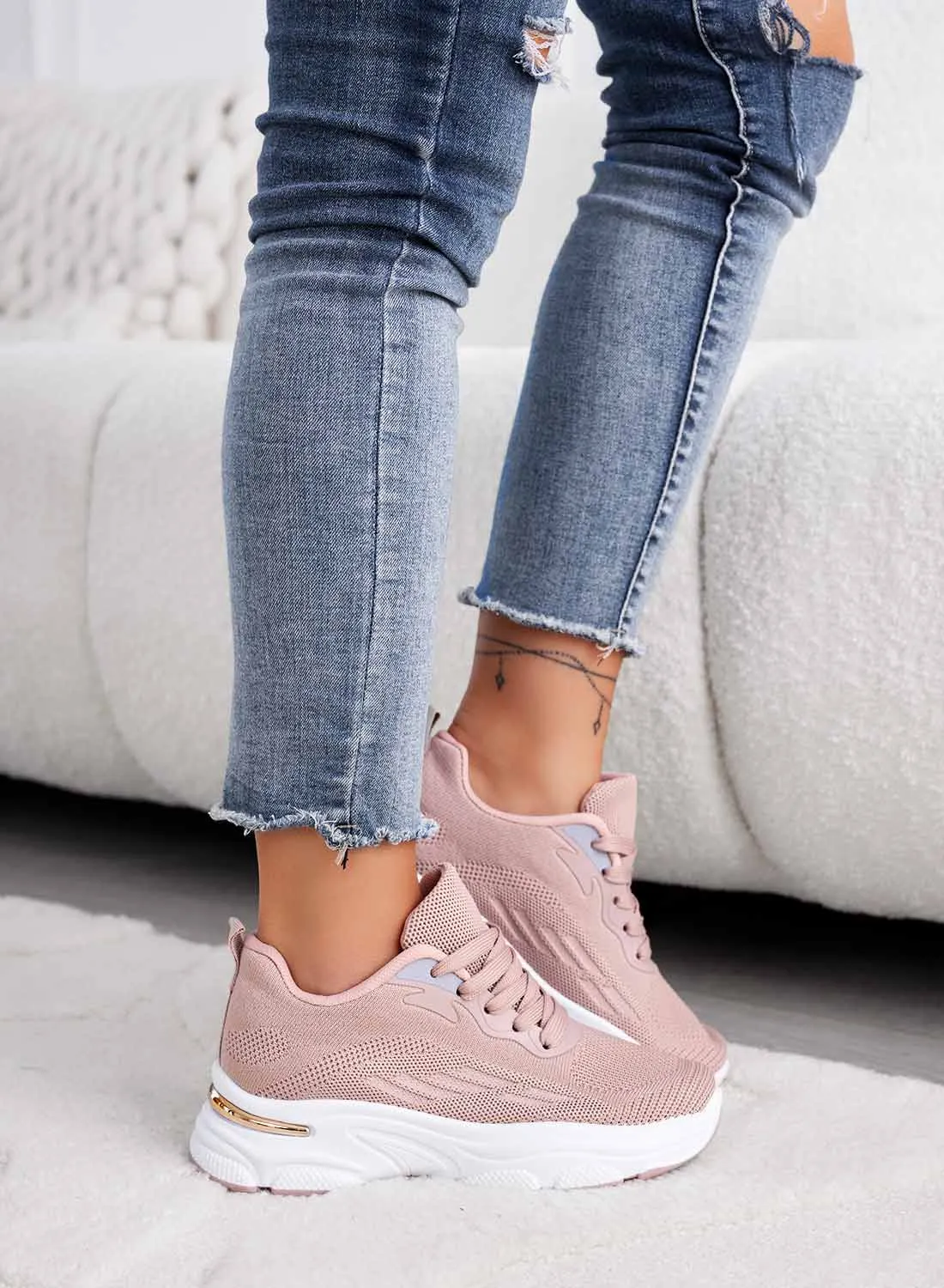CHIARA - Sneakers rosa in tessuto elastico
