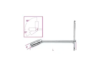 Chiavi a T con bussola snodata per candele d'accensione, 16 mm - BETA TOOLS 009570000 