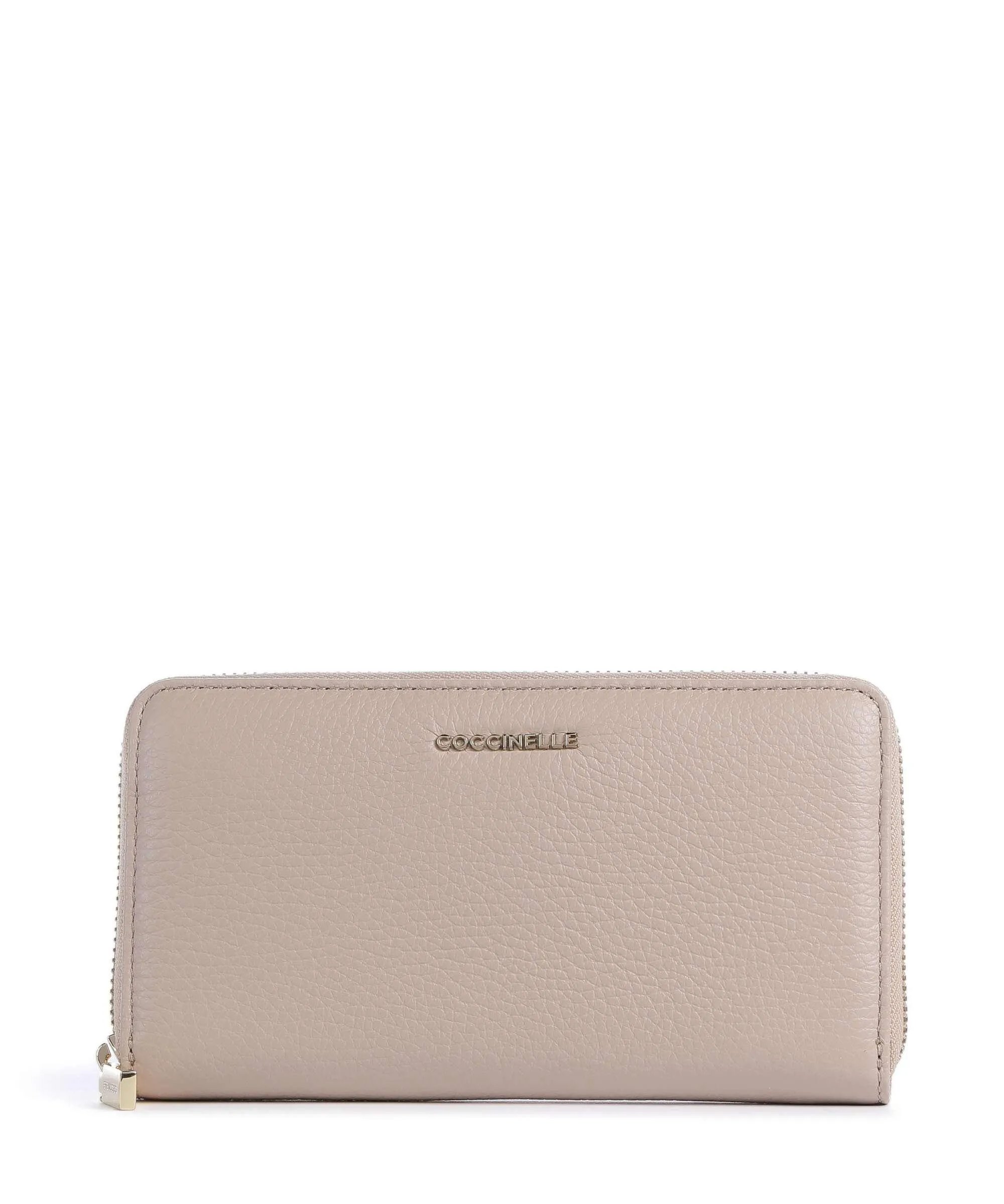  Coccinelle Metallic Soft Portafoglio pelle granulata nude  