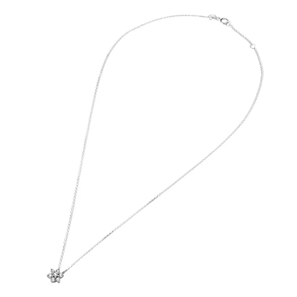 Collana Fiore Sophia Oro Bianco 375/1000 Maglia Forzatina Diamante Bianco 0,05 ct 40+2 cm 1429277