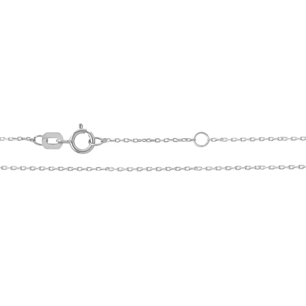 Collana Fiore Sophia Oro Bianco 375/1000 Maglia Forzatina Diamante Bianco 0,05 ct 40+2 cm 1429277