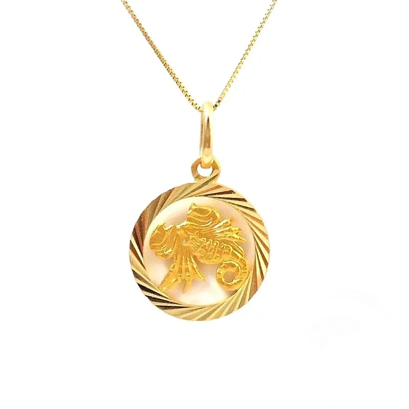 COLLANA SEGNO ZODIACALE SCORPIONE IN ORO GIALLO 18 KT