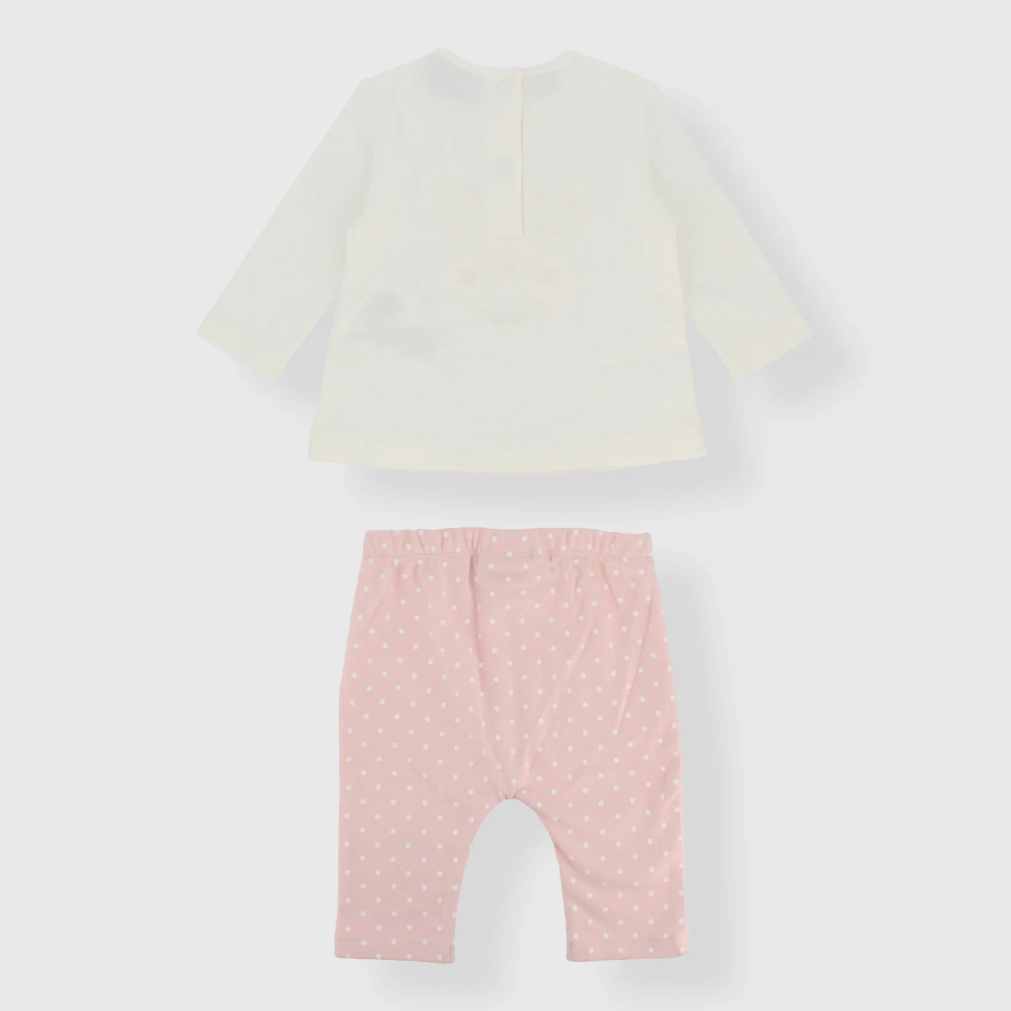 Completo due pezzi da neonata, BIANCO            