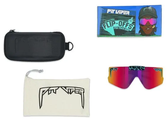Coppia di Pit Viper The Voltage Flip-Offs Goggles Black/Purple
