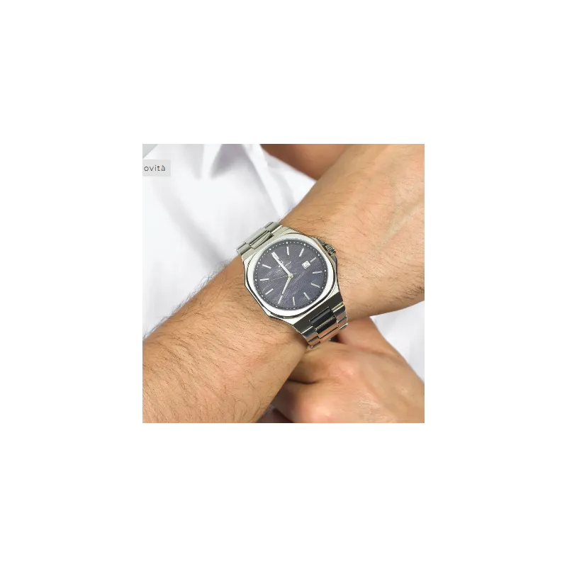 copy of OROLOGIO UOMO IN ACCIAIO IP NERO QUADRANTE NERO, DETTAGLI IP GOLD