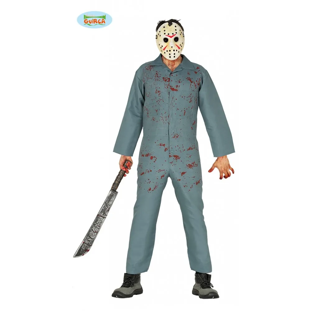 Costume Horror Uomo Adulto Jason Voorhees Venerdì 13 Halloween Killer Assassino Hockey