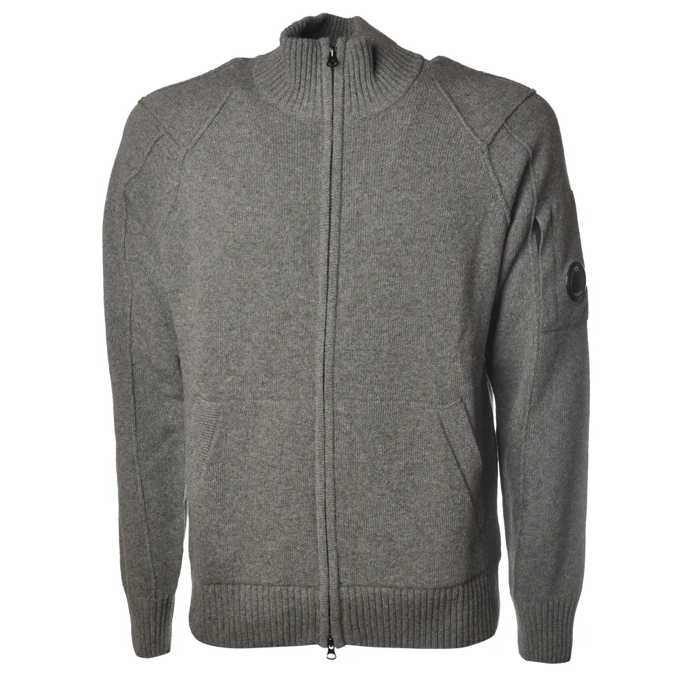 C.P. Company - Cardigan con Collo Alzato - Grigio - Maglia - Luxury Exclusive Collection