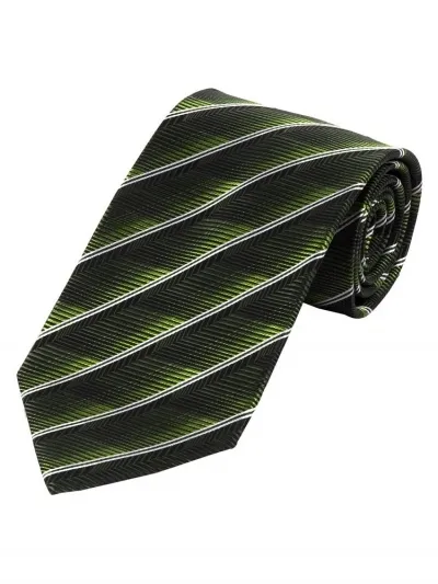 Cravatta Striking Wide Uomo a righe Asfalto Nero Neve Bianco Grigio Chiaro