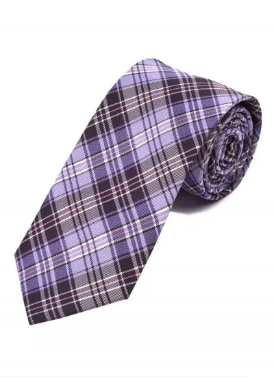 Cravatta tartan viola bianco neve