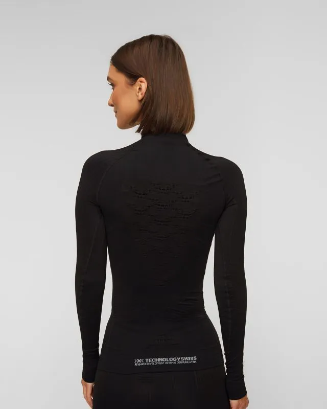 Czarny longsleeve termoaktywny damski z wysokim kołnierzem X-Bionic Energy Accumulator 4.0 Turtle Neck LG SL eawt18w22w-b002