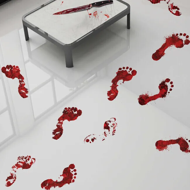 Decorazione adesiva con impronte di sangue