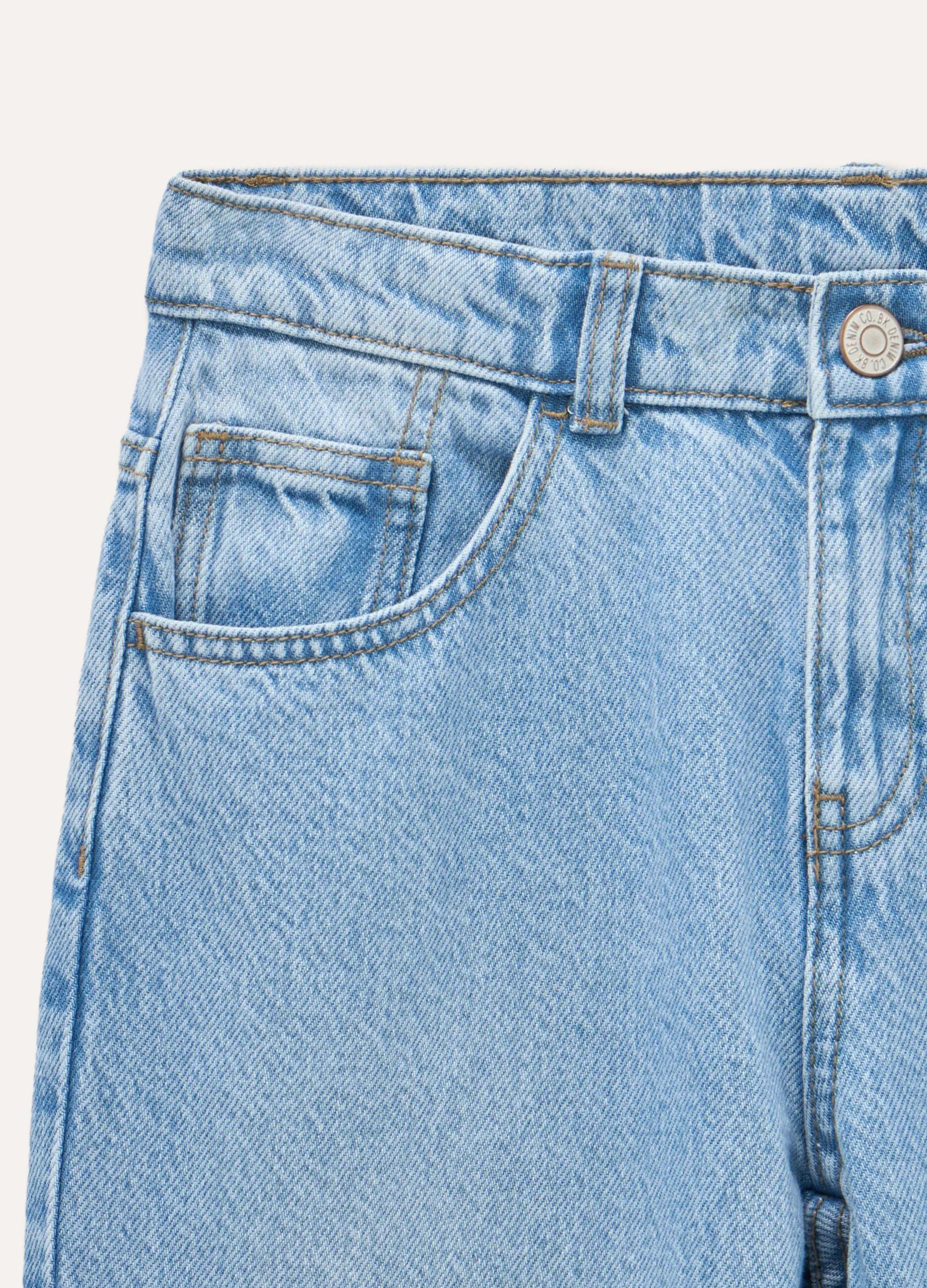 Denim balloon fit in puro cotone ragazzo