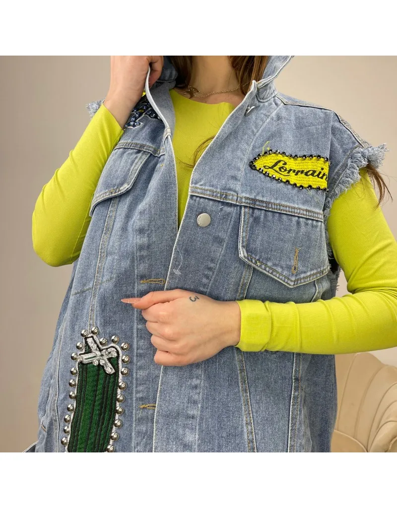 DENIM SMANICATO TEDDY