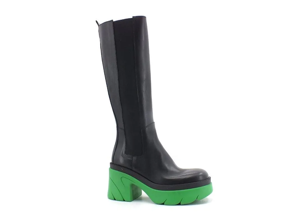 DIVINE FOLLIE Stivale Elastici Nero Verde FA-1000