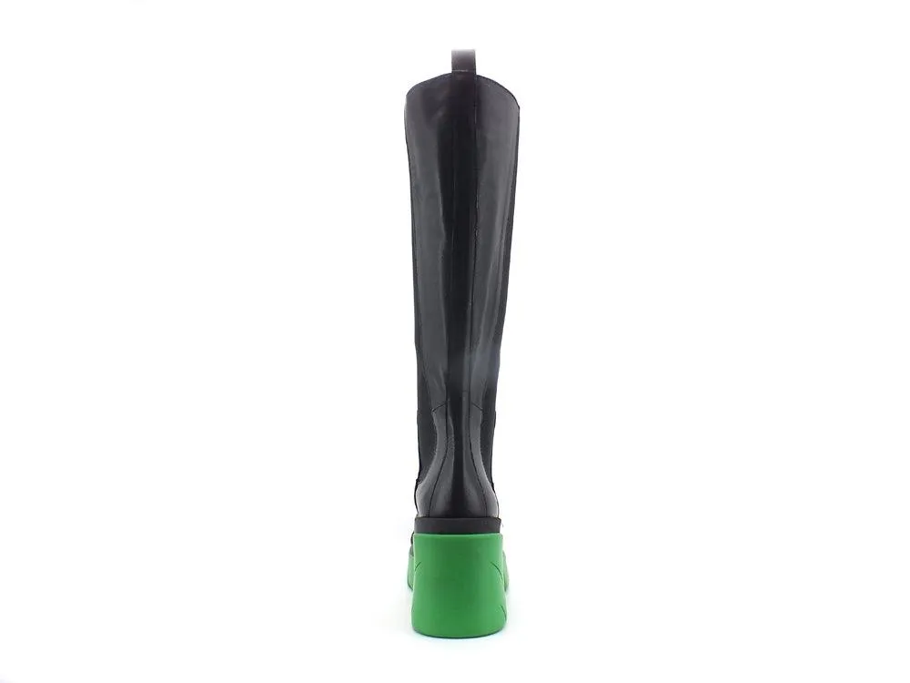 DIVINE FOLLIE Stivale Elastici Nero Verde FA-1000