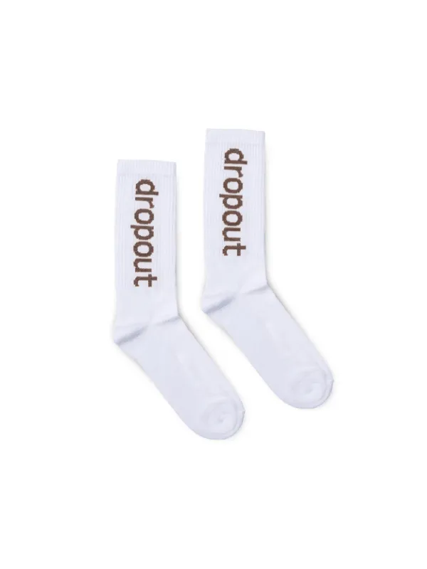 dropout Vertical Logo Socks Brown