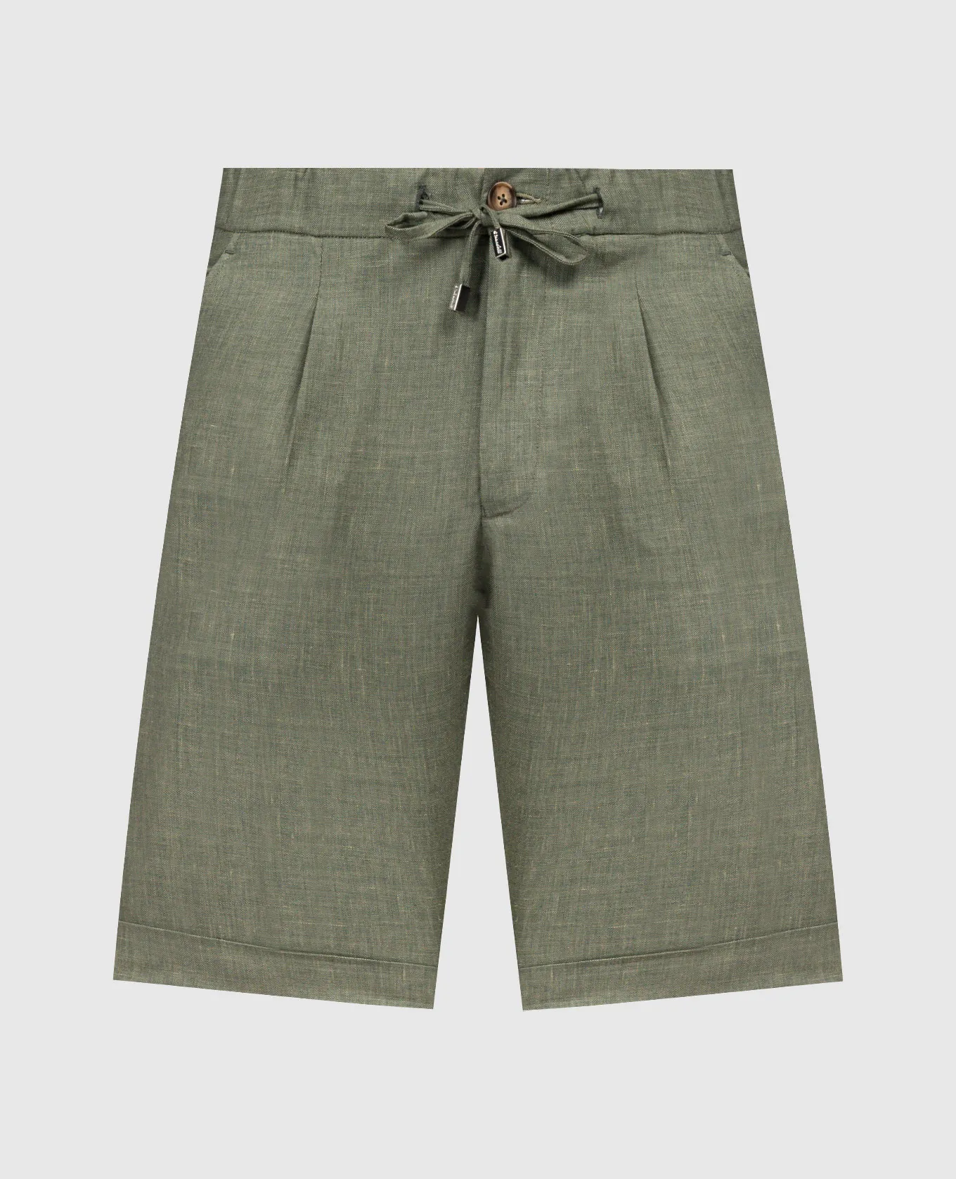Enrico Mandelli Shorts verdi in lino, lana e seta GYMSHO5334